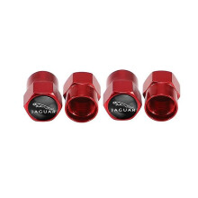 (B red) 4pcs Aluminum Alloy Car Wheel Tire Valve Caps Dust Accessories For Jaguar Xf Xj Xfr Xkr Xjr S-type F-type X-type F-pace I-pace
