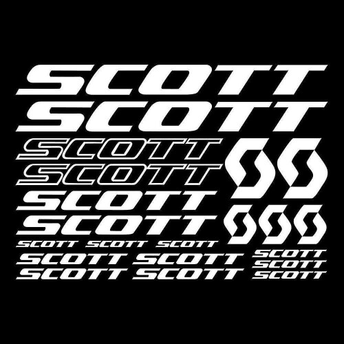 (white) Scott Bike Frame Stickers Decals Sheet