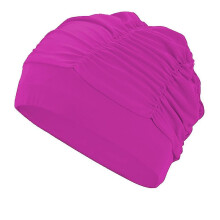 (Red) Lady Swim Caps Swimming Pleated Long Hair Large High Elastic Bathing Cap Swim Hats Summer Holiday Beach Gifts