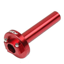 (Red) CNC Aluminum Multicolor Accelerator Throttle Twist Grips Handlebars Universal for Motorcycle Moped Scooter Bike