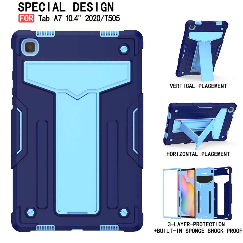 Quinlirra Galaxy Tab A7 10.4 T500/505 Tablet Case Stand Rugged Cover 3 Layer Heavy Duty Rugged Shockproof Protective Case 9389440679009