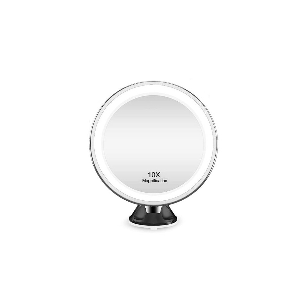 Light/Black Uniq Suction Cup Makeup Mirror Led & X10 Magnification