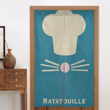 Ratatouille Door Curtain for Doorway, Pattern Print Blackout Privacy Window Curtain, Room Divider Curtain Tapestry Home Decor, 34" W X 56" L