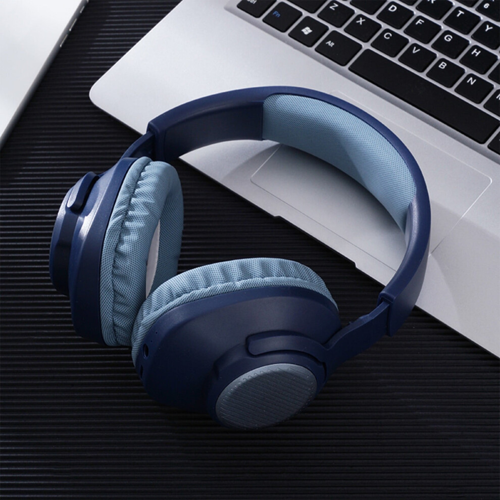 Avtoify Tooth Headphones Over-Ear, Wireless Headphones With Microphone, Hifi Stereo Foldable Lightweight Headset For Cellphone & Pc Blue 9389440234291
