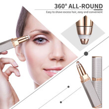 2in1 USB Electric Eyebrow Remover & Trimmer for Face/Body Hair - Compatible with Sensitive Skin, Includes Wax Beads & Mini Heater for Nose/Ears
