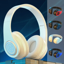 Wireless Bluetooth Headphones Over Ear With RGB Light And Mic 8 Hours Long Standby Life Foldable Headset