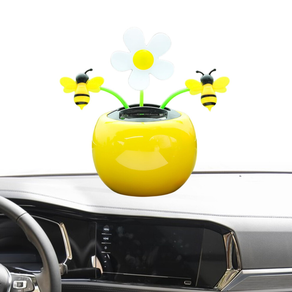 Bee Solar Dancing Flower Car Dashboard Ornament, Solar Powered Motion Toy For Home Or Office 9113335119475