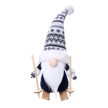 Luckky Faceless Ski Doll, Skiing Holiday Ornament Swedish Gnomes Plush Ski Gnome Ornament (Blue)