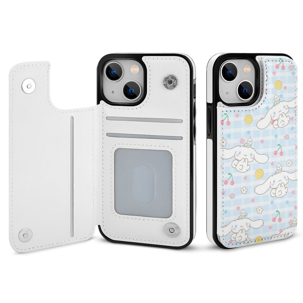 Cinnamoroll Compatible With Iphone 14 Wallet Case, Pu Leather Folio With Card Holder, Kickstand, Magnetic Clasp, Shockproof Cover For Women Girls 9389440377417