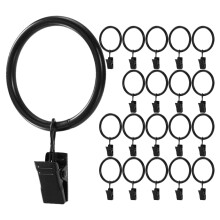 Eease 20Pcs Curtain Rings with Clips Metal Drapery Ring Hook Clip for Home Window Rod Decoration