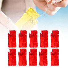 10Pcs Automatic Needle Threaders for Hand Sewing, Easy Self-Threading Tool, Plastic Sewing Accessories Compatible with Standard Needles