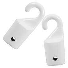 2 Pcs Blind Hook Drapery Rods Curtain Blinds Hanging White Plastic