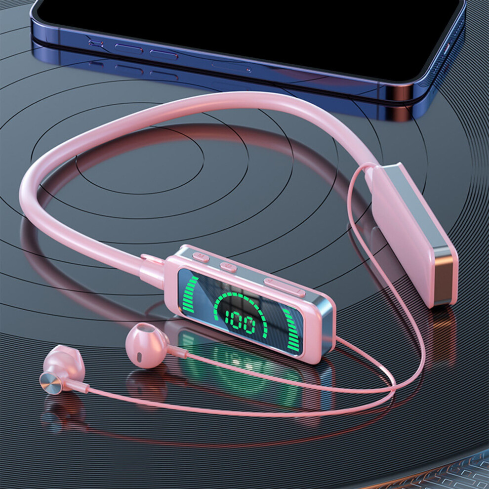 Non-Destructive Bluetooth 5.3 Wireless Neckband Earphones, 120H Playback, Digital Display, Sport Headphones - Clearance Light 9389440473256