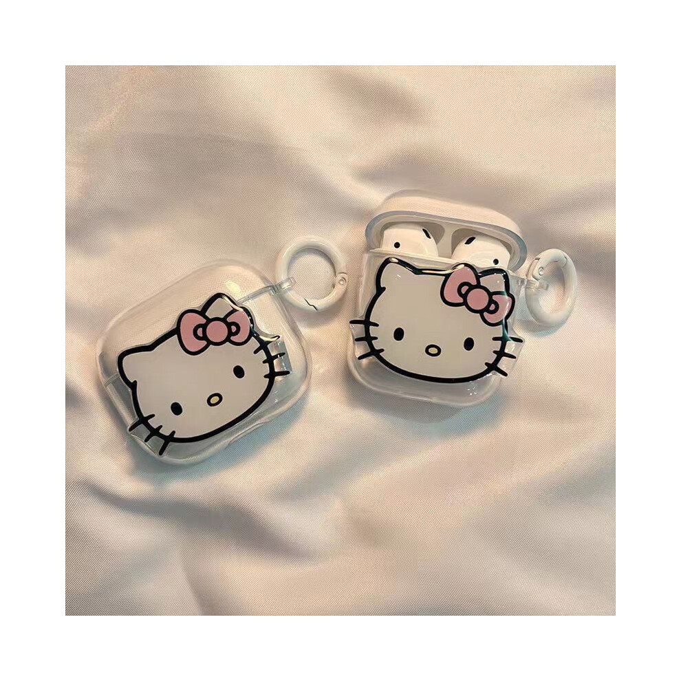 Bow Kt Cat Compatible With Airpods1/2 Generation Protective Case Compatible With Airpods3 Compatible With Apple Wireless Bluetooth Headset Case Pro Pink/White 9389440471962