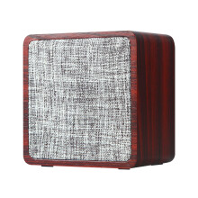 PAVEOS Wooden Cloth Mini Bluetooth Speaker, Portable Outdoor Audio with AUX/TF, Classic Design, Red – Compatible with Bluetooth Devices