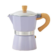 Moka Pot 150ml Aluminum Italian Stovetop Espresso Maker with HeatResistant Handle Purple
