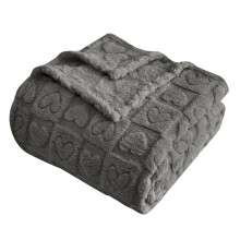 Tkrady Heart Checkered Throw Blanket, Soft Warm Fuzzy Blanket for Lovers, Mom, Dad Gifts, Washable Lightweight (Dark Grey, 40"x60")