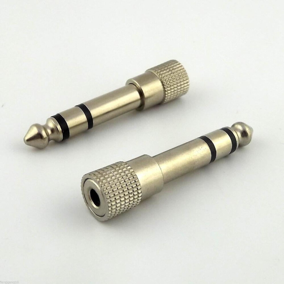 For 10Pcs 6.35Mm 1/4 Male Stereo To 3.5Mm Female Headphone Audio Adapter Converter Nickel 9389440553347