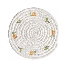 Slopehill Round Woven Placemat, Heat Resistant & Non-slip Cotton Table Mat, Washable, Protects Dining Table Top