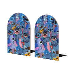 2 Pack Bookends Cute Cartoon Stitch Book Stopper Heavy Duty Premium Metal Decorative Book End Supports For Kids Shelves Room Office-Q12