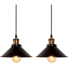 Two sets of industrial retro black iron pendant lamps, suitable for kitchen, bar, balcony - Perfect-max