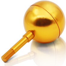 Authentic 3" Flagpole Ball Topper Ornament - Gold Anodized Aluminum Finish