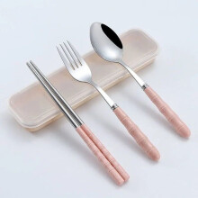 Premium Travel Utensils Set, Stainless Steel Cutlery, Reusable Fork Spoon Chopsticks, Portable Silverware for Camping, Picnic, Travel