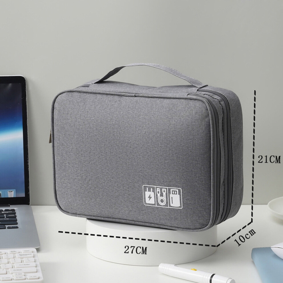 Gnobogi 3-Layer Digital Bag For Data Cable, Earphones, Power Bank, Hard Drive - Compatible With Portable Devices, Shock-Absorbing Organizer 9389440641440