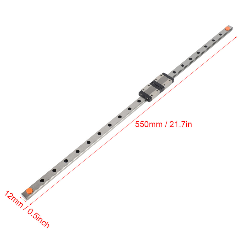 550Mm Mgn12 Linear Rail Guide With 2 Mgn12c Slide Blocks - 12Mm Width 8461382780638