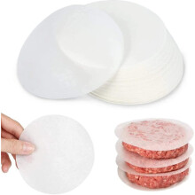 Burger Patty Paper Set of 500 Sheets Round Baking Paper 11 cm Wax Paper, Non-stick Separation Paper for Hamburger Presses, Fricailles, Patties, Stea