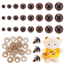 1Box 90 Pairs 8 Styles Craft Plastic Doll Eyes Stuffed Toy Eyes Safety Eyes with Washers Black 10~24mm
