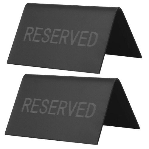 Restaurant Reserved Table Signs Stainless Steel for Table 2Pcs Black Item 2
