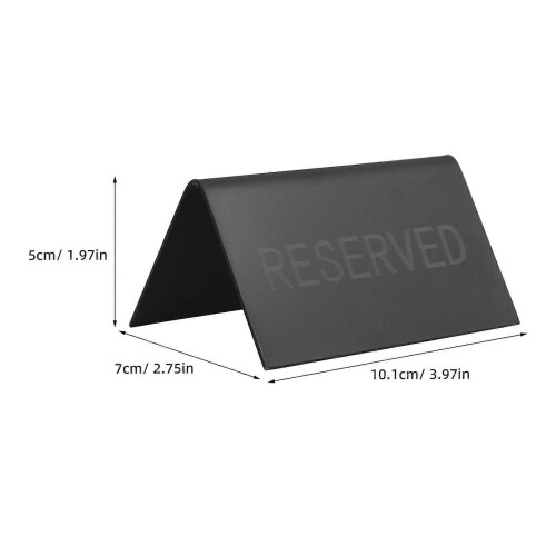 Restaurant Reserved Table Signs Stainless Steel for Table 2Pcs Black Item 1
