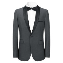 (XS, Dark Grey) Mens Business Slim Fit Wedding Party Blazer