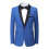 (L,Blue)Mens Business Slim Fit Wedding Party Blazer 4