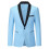 (L,Light Blue)Mens Business Slim Fit Wedding Party Blazer 1
