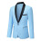 (L,Light Blue)Mens Business Slim Fit Wedding Party Blazer 2