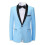 (L,Light Blue)Mens Business Slim Fit Wedding Party Blazer 3