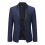 (S,Dark Blue)Mens Business Slim Fit Wedding Party Blazer 2