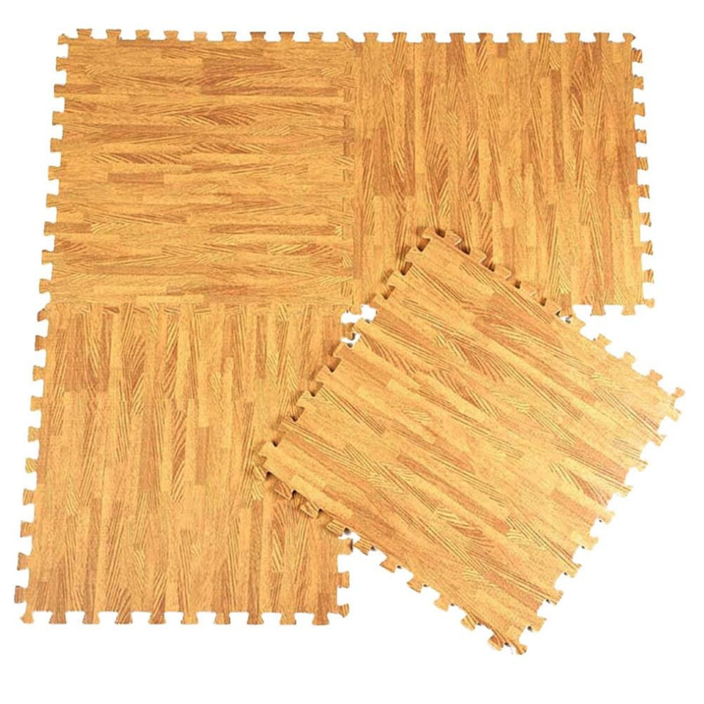30Pcs Kids Wood Foam Play Mat 30X30cm, Soft Eva Interlocking Floor Mats For Baby Room Grain