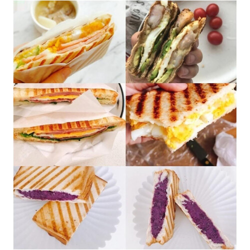 Double Sided Nonstick Sandwich Maker Panini Press Grill for Breakfast with Heatproof Handle 1