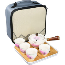 Japanese Porcelain Tea Set with 360 Rotation Infuser and Wooden Handle for Home Travel Gift