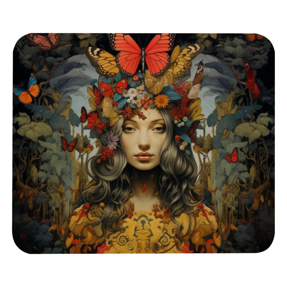 Bohemian Pretty Girl Mouse Pad, Comfortable Mousepad With Smooth Surface And Non-Slip For Pain Relief, Computer, Laptop, Office & Home, 8.3X9.8in 9389440684256