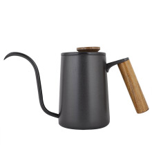 Coffee Pot, Delaman Fashion Stainless Steel Handle Drip Coffee Pot Long Gooseneck Spout Kettle 600ml 1PC(Black)