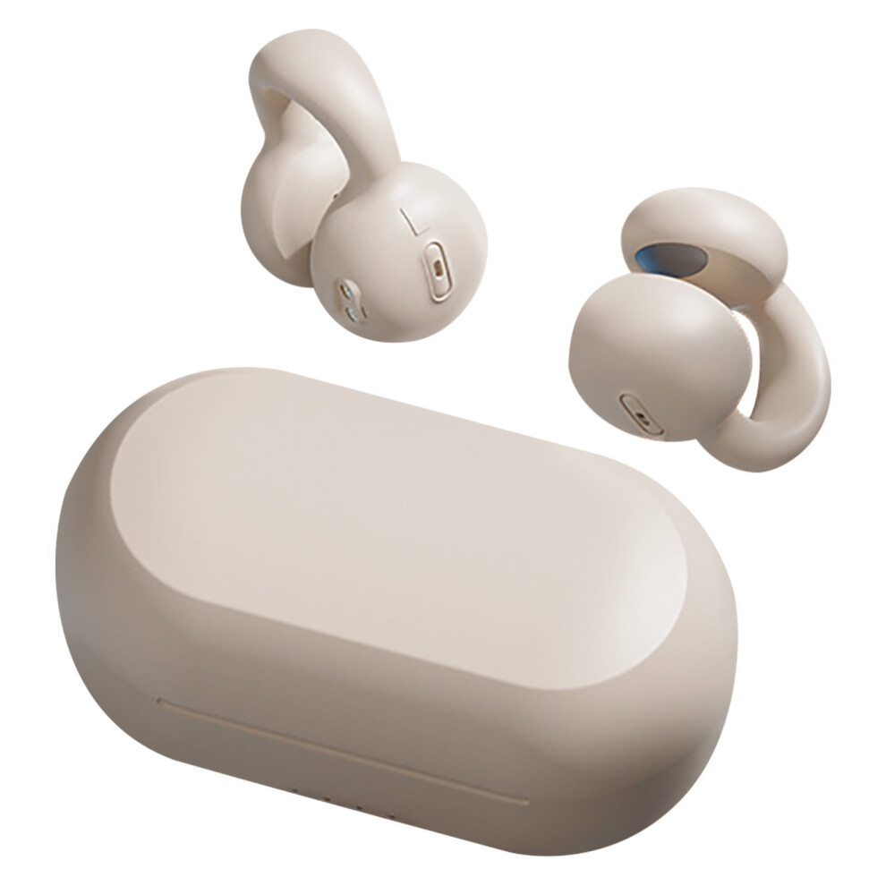 Avtoify Earclip Bluetooth Headset Does Not Go Into The Ear 5.3 Noise Reduction Wireless Conduction Extra Long Standby White 9389440685369