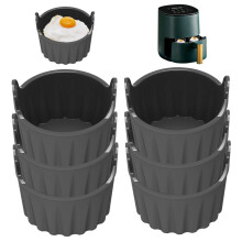6Pcs Silicone Air Fryer Egg Mould 2.8in Reusable Air Fryer Egg Poacher Non Stick Cupcake Muffin Cups for Microwave Oven