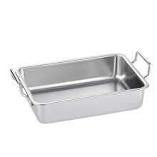 ONAPARTER Square Plate Fried Chicken Baking Pans Food Tray Cookie Stainless Steel Dish Roasting (Silver)