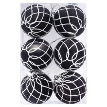 YANHAIGONG Christmas Ball Ornaments Set, Black White Shatterproof Boho Hanging Decorations for Tree Table, compatible with Christmas Halloween Decor