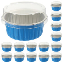 50 Pcs Foil Cake Cups Cupcake Tray Kitchen Baking Tools Containers with Lids Paper Liners Disposable