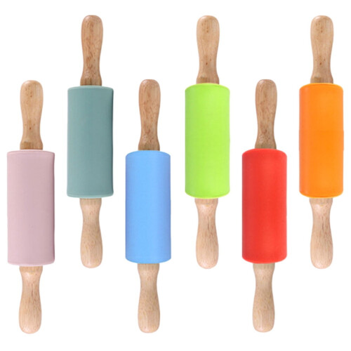6pcs Silicone Rolling Pin Roller Pin Baking Rolling Stick Kitchen Baking Rolling Tool